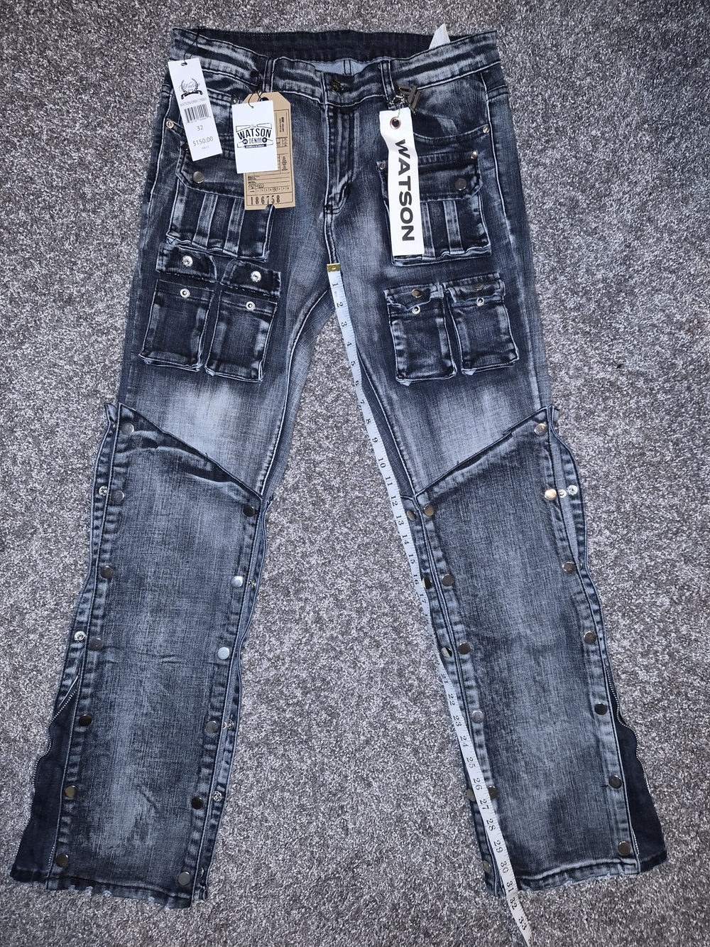Watson Men’s Straight Jeans in Distressed Black Wash